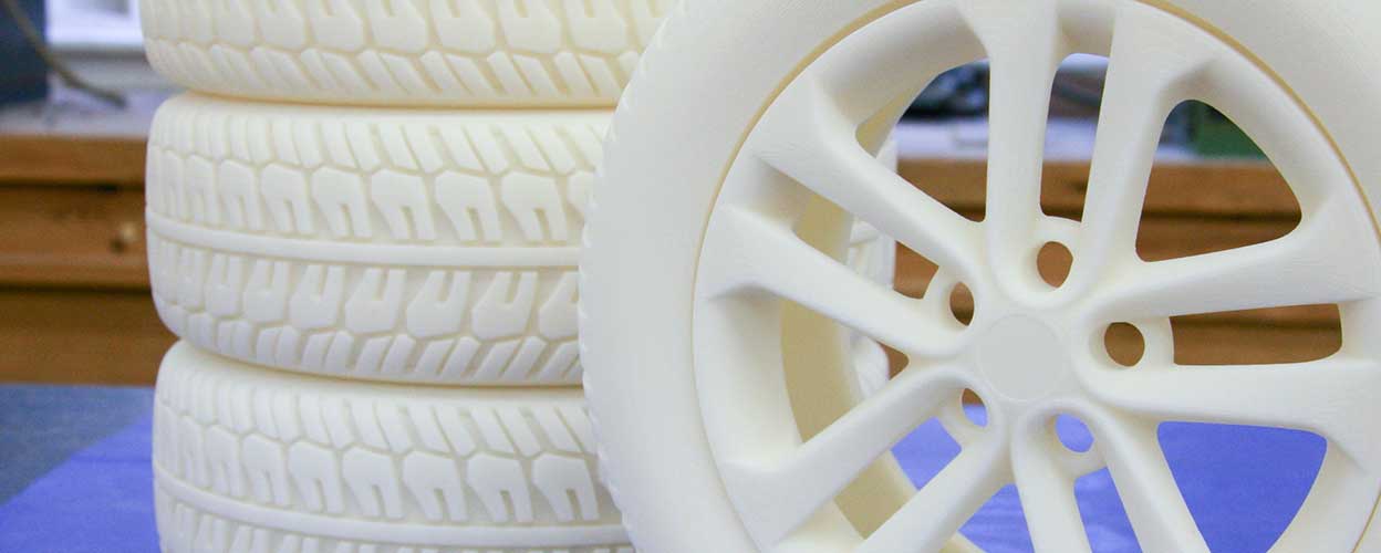 The Wheel Rims were 3D Printed via SLS